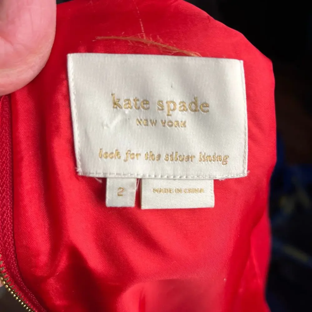 Kate Spade Luna Red Mini Dress 2 Ruffle Sleeve Bateau Neck Back Zip Wool Blend